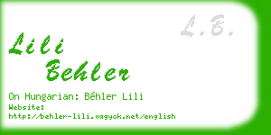 lili behler business card